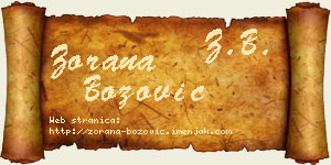 Zorana Božović vizit kartica